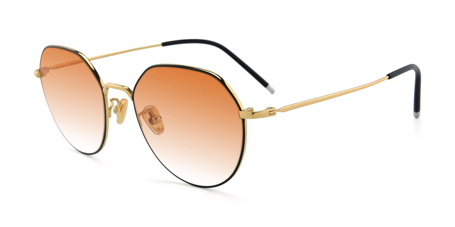 Angle of 90022 in Black-Gold with Orange Gradient Lenses