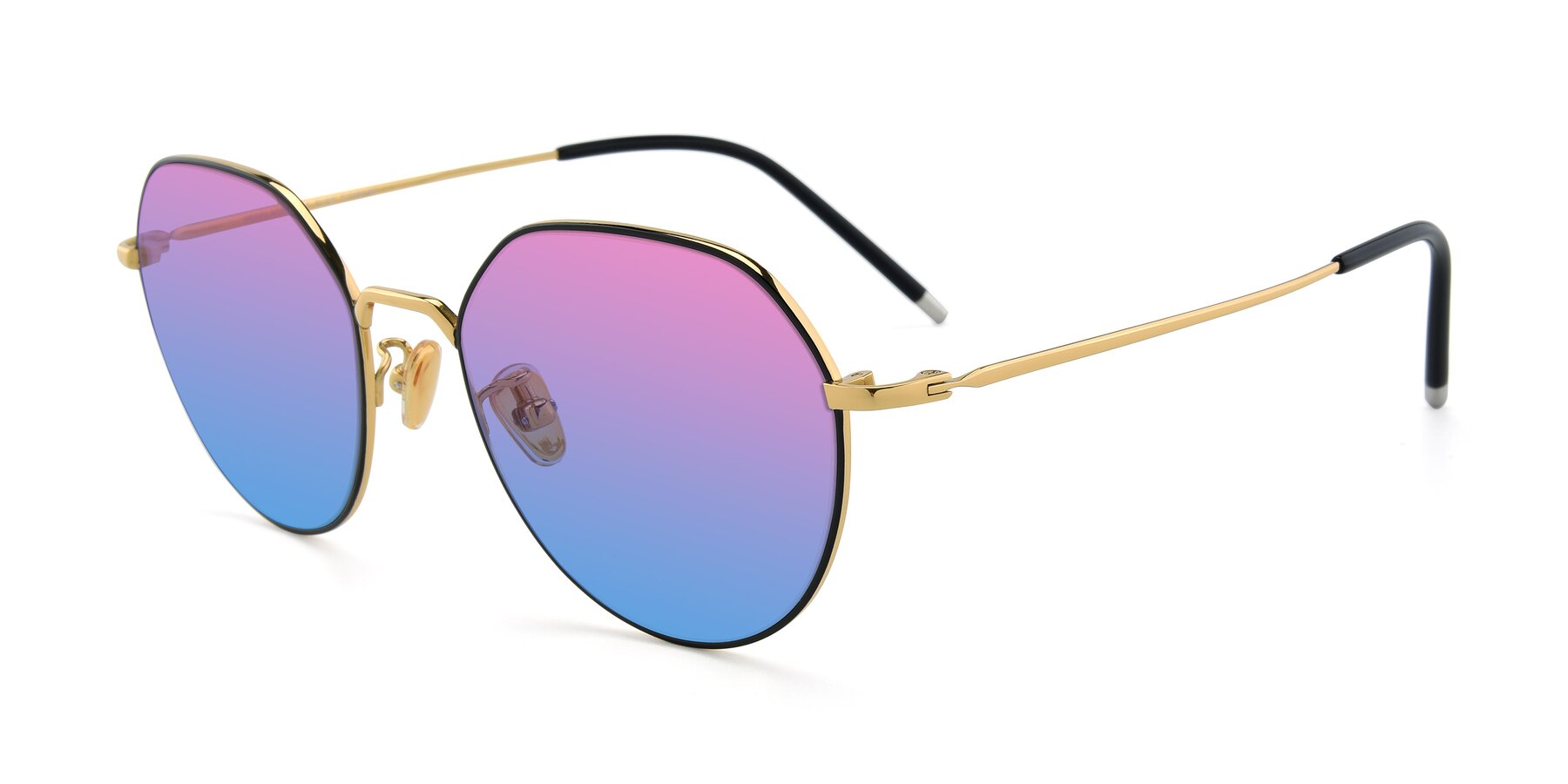Angle of 90022 in Black-Gold with Pink / Blue Gradient Lenses