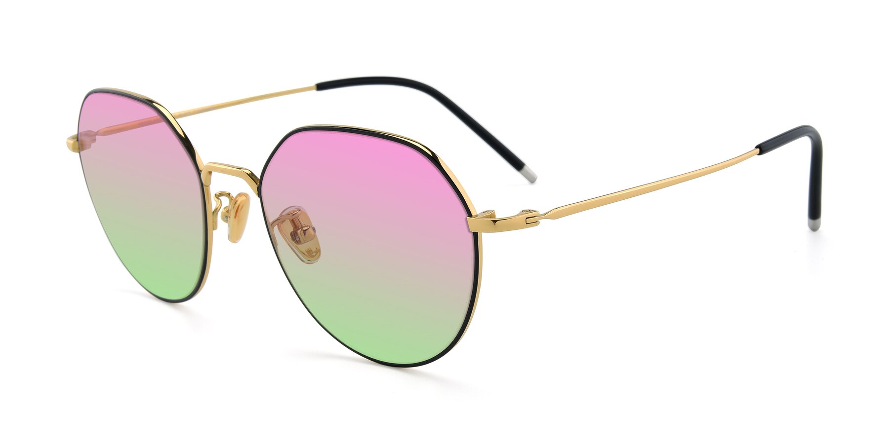 Angle of 90022 in Black-Gold with Pink / Green Gradient Lenses