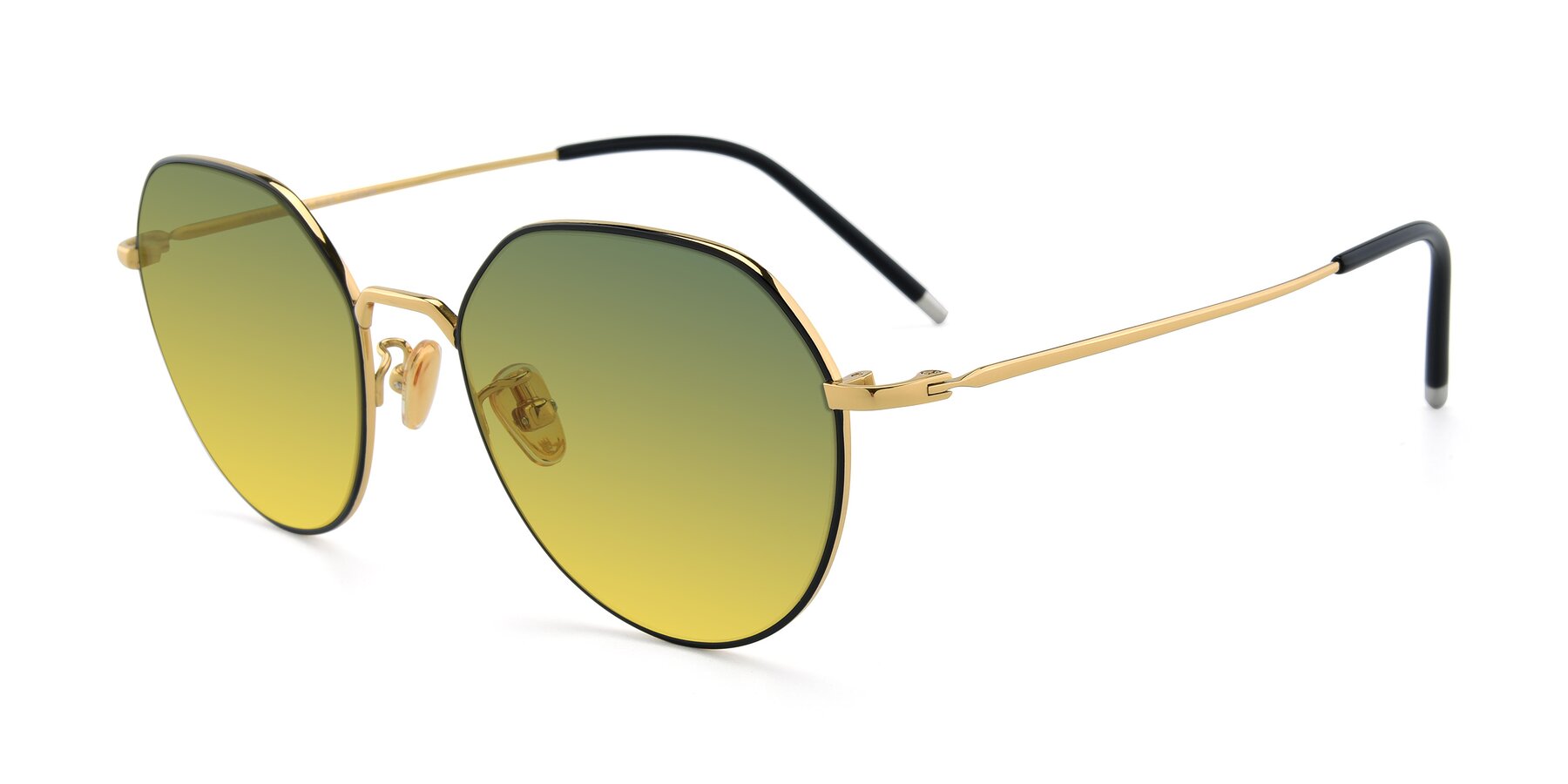 Angle of 90022 in Black-Gold with Green / Yellow Gradient Lenses