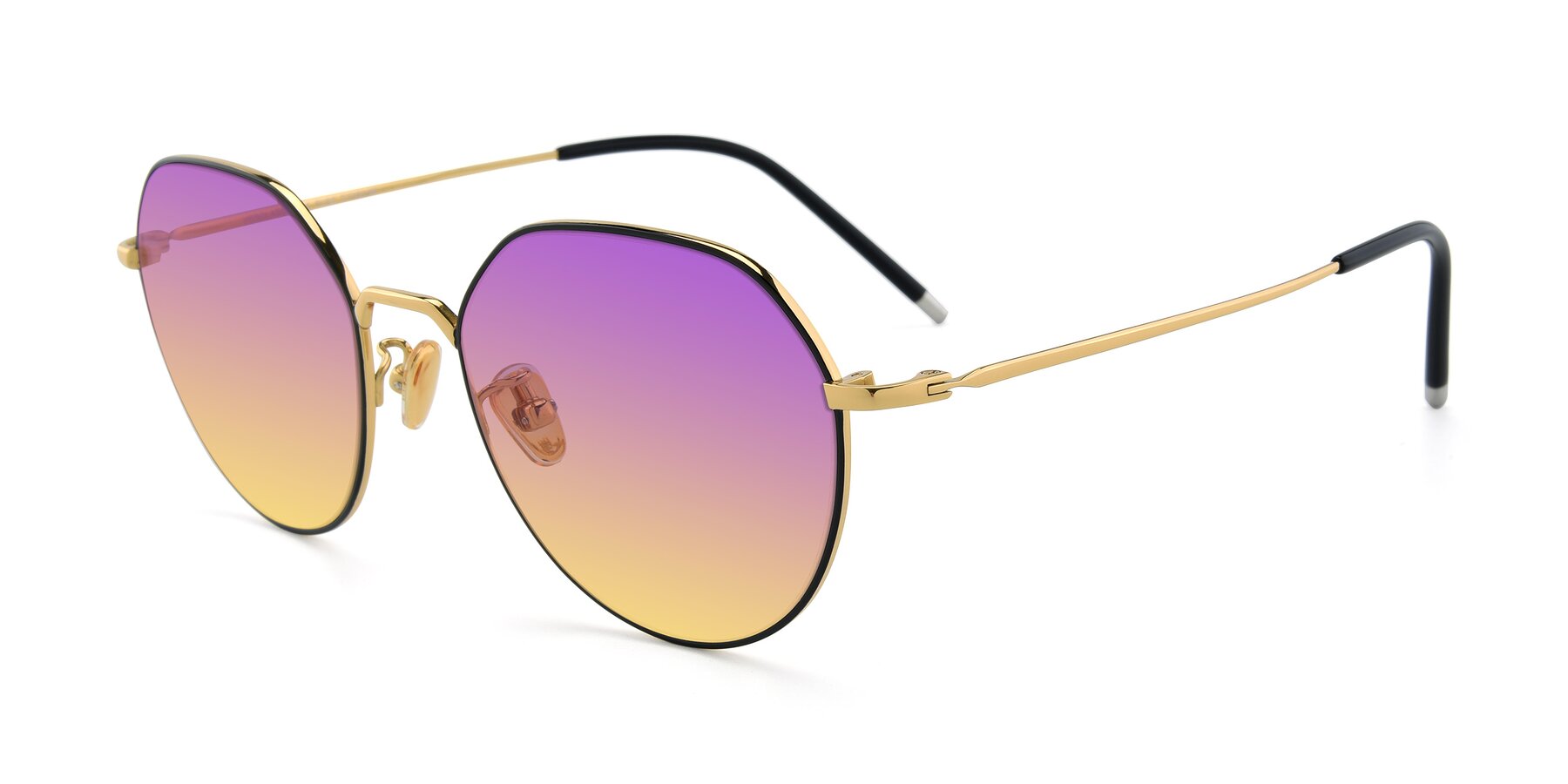 Angle of 90022 in Black-Gold with Purple / Yellow Gradient Lenses