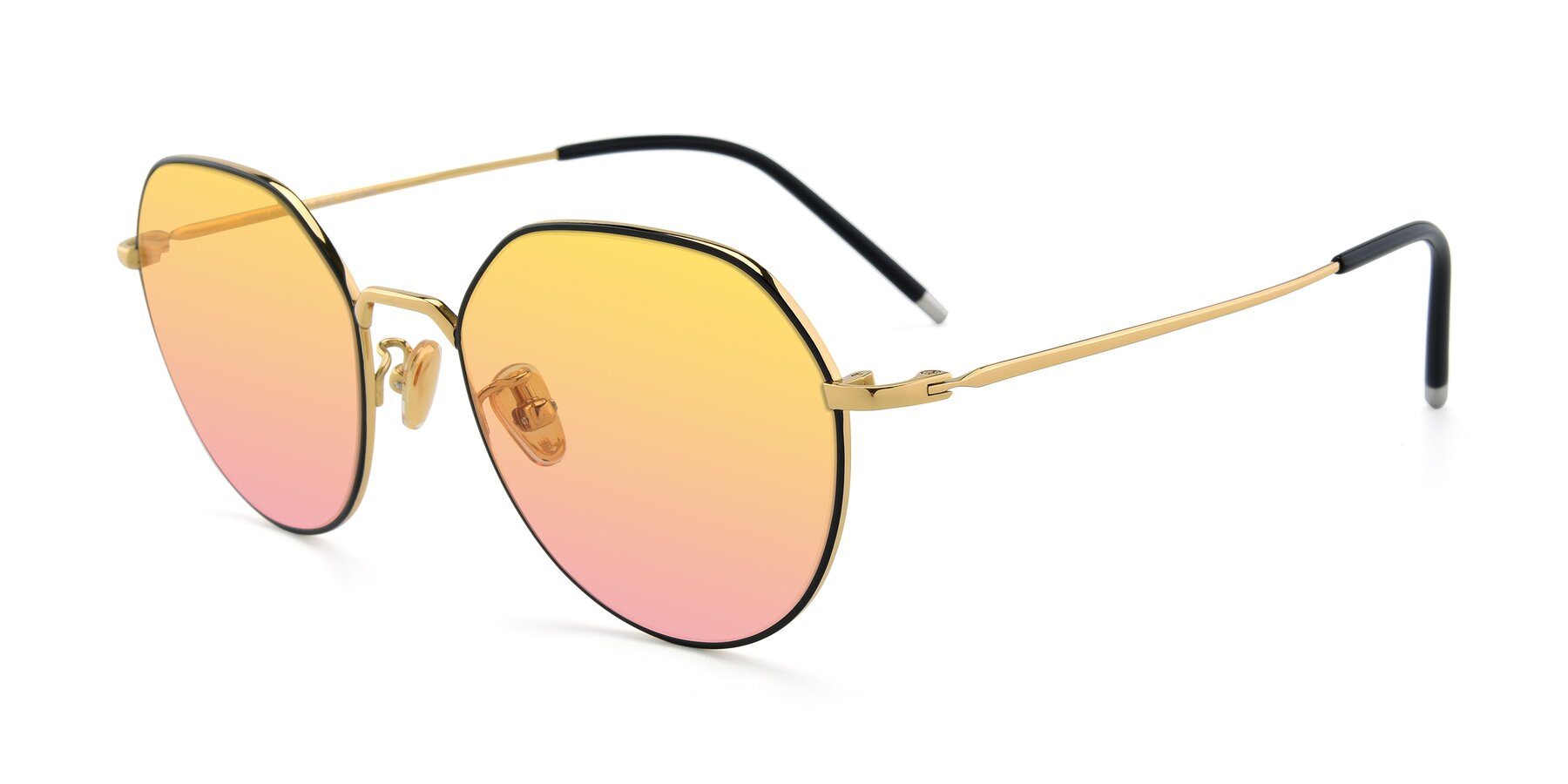 Angle of 90022 in Black-Gold with Yellow / Pink Gradient Lenses
