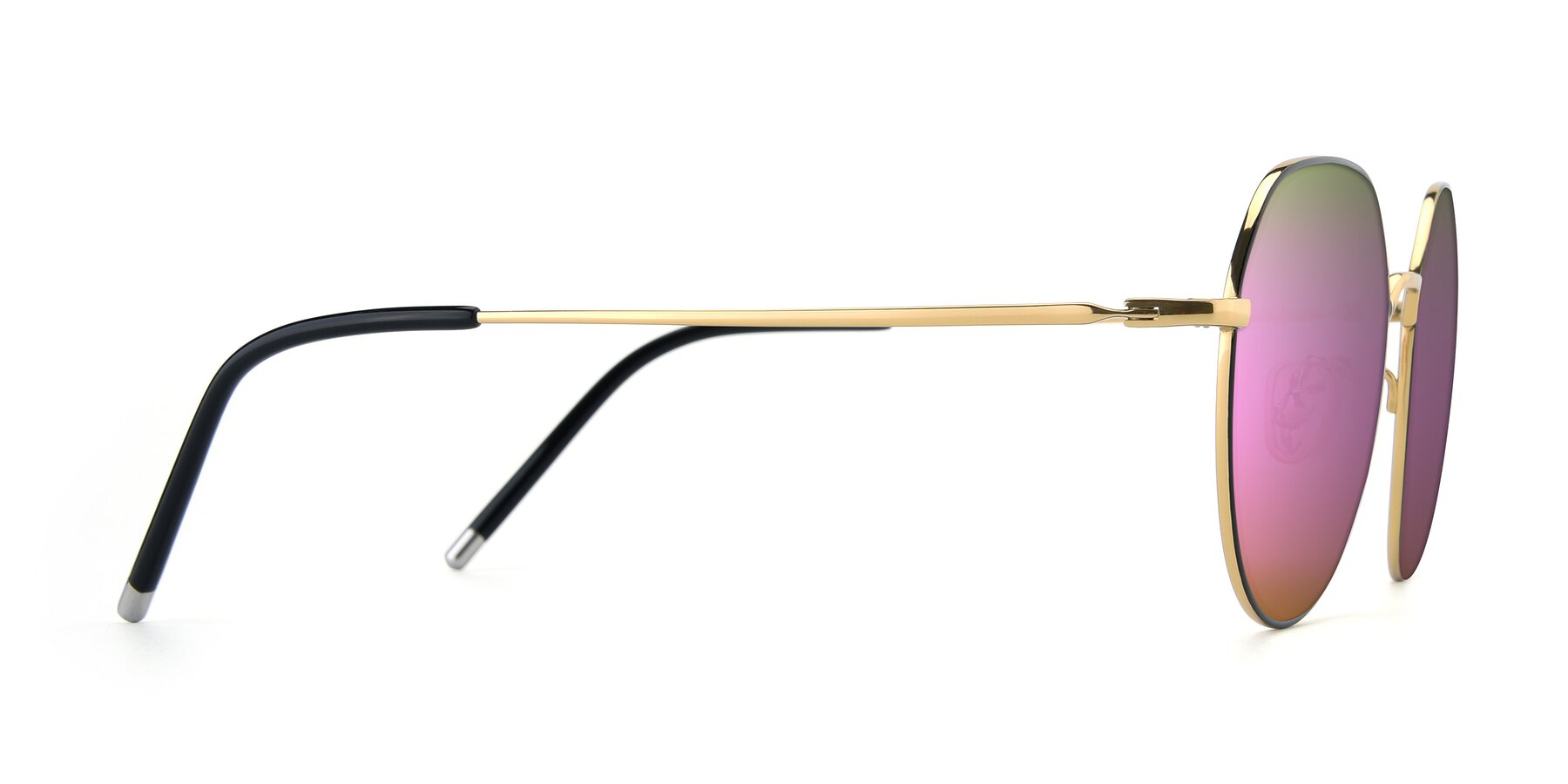 Side of 90022 in Black-Gold with Pink Mirrored Lenses