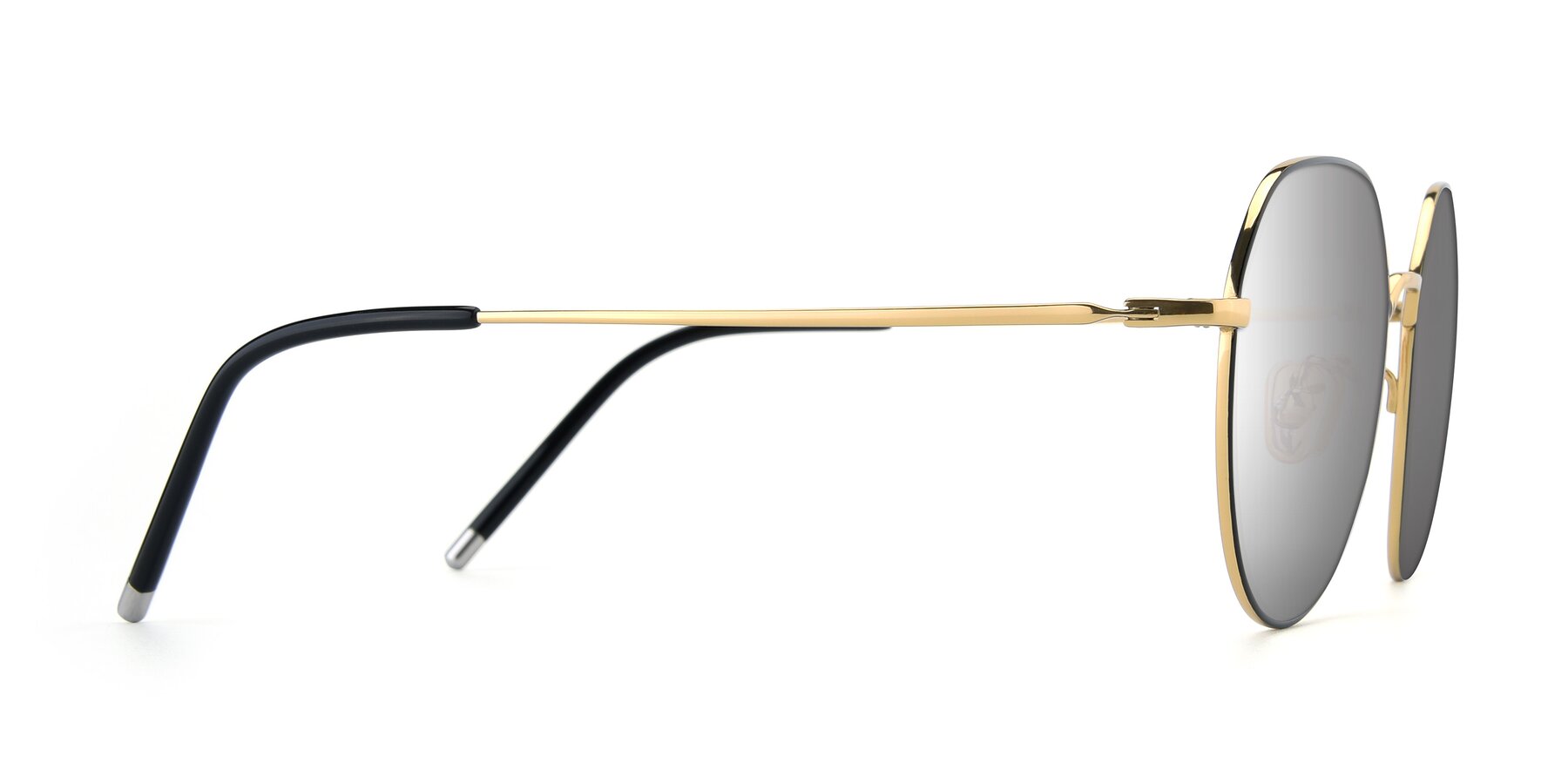 Side of 90022 in Black-Gold with Silver Mirrored Lenses