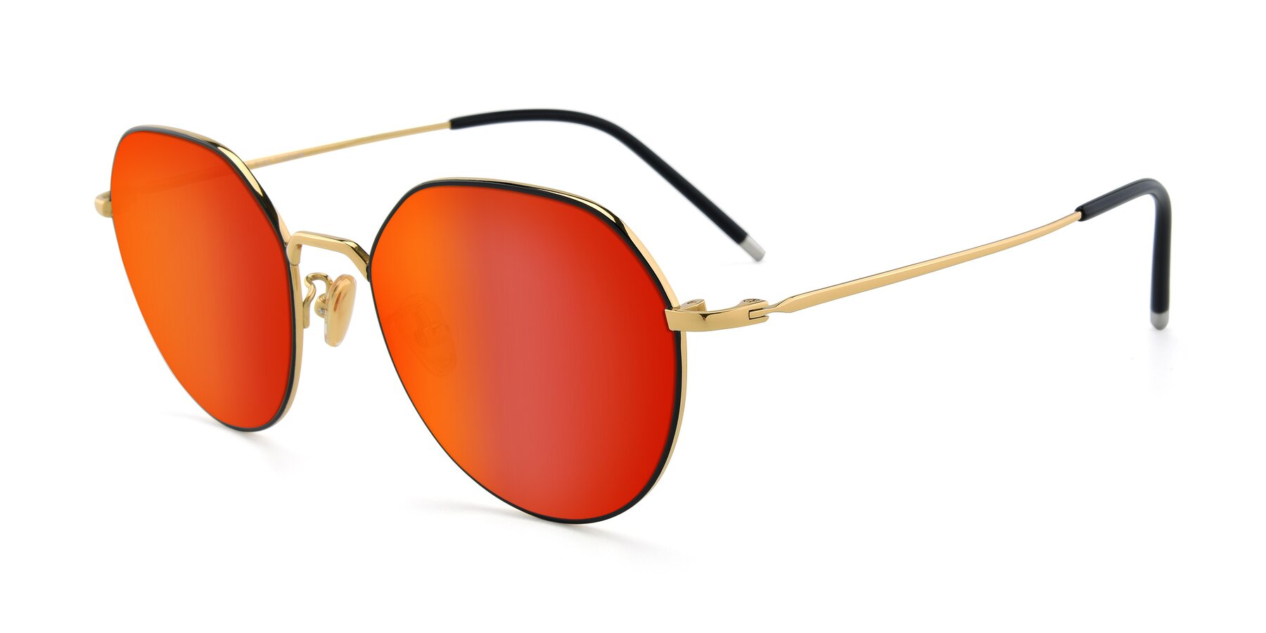 Angle of 90022 in Black-Gold with Red Gold Mirrored Lenses