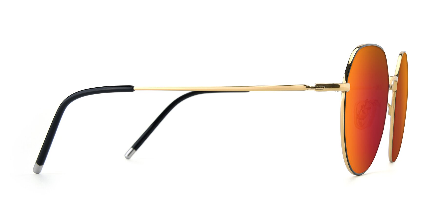 Side of 90022 in Black-Gold with Red Gold Mirrored Lenses