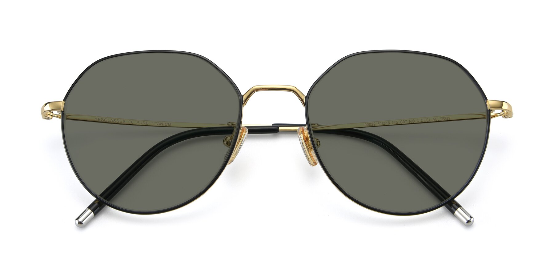 Folded Front of 90022 in Black-Gold with Gray Polarized Lenses