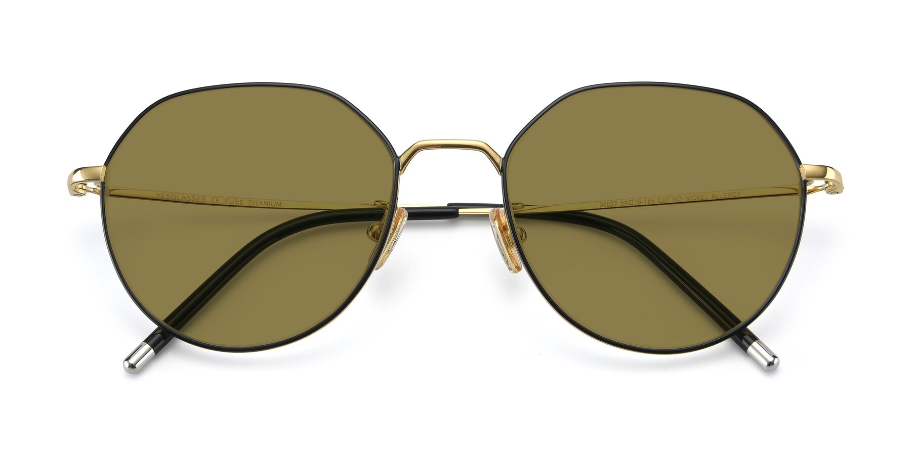 Folded Front of 90022 in Black-Gold with Brown Polarized Lenses