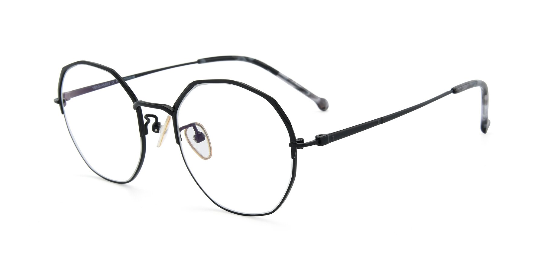 Angle of 18020 in Black with Clear Reading Eyeglass Lenses
