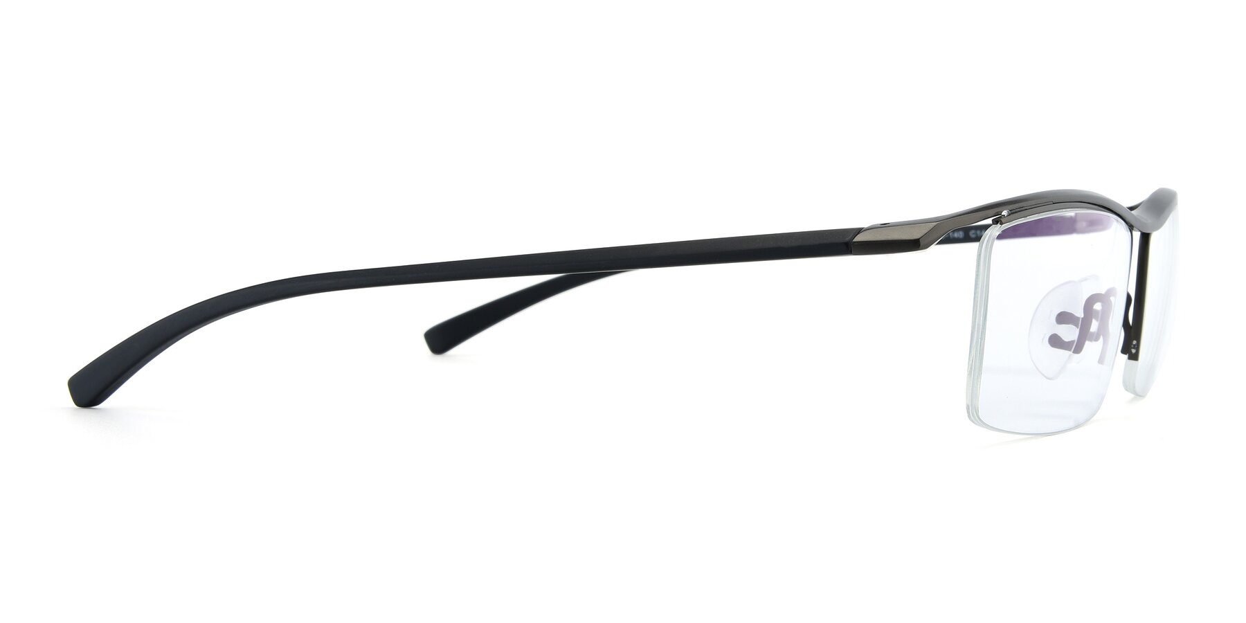 Side of 40001 in Gunmetal with Clear Reading Eyeglass Lenses
