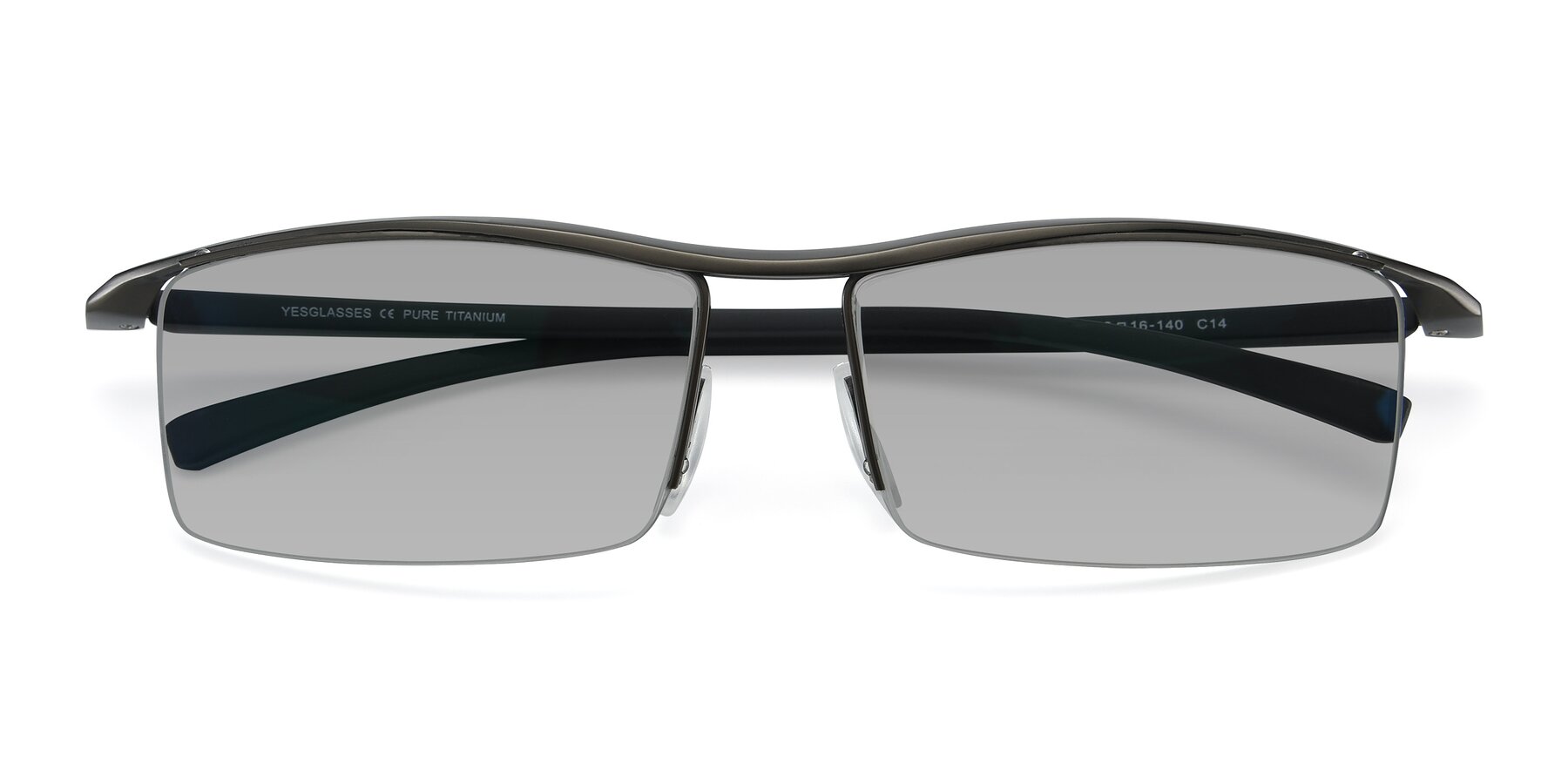 Folded Front of 40001 in Gunmetal with Light Gray Tinted Lenses