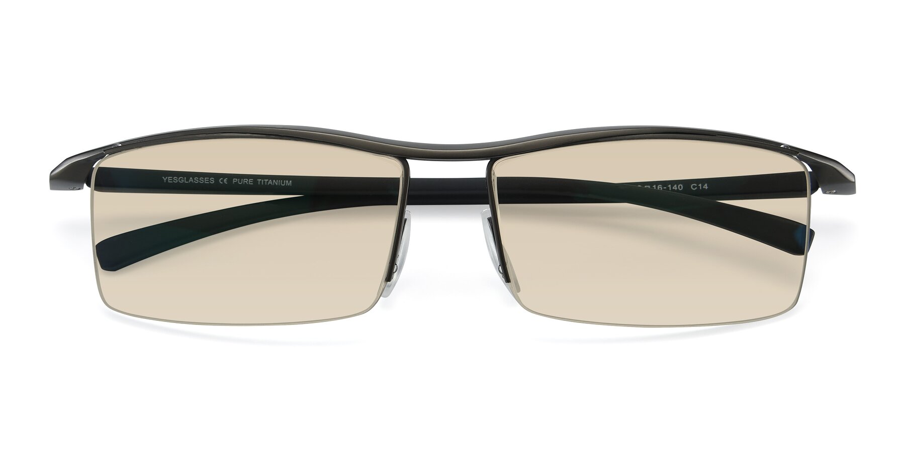 Folded Front of 40001 in Gunmetal with Light Brown Tinted Lenses