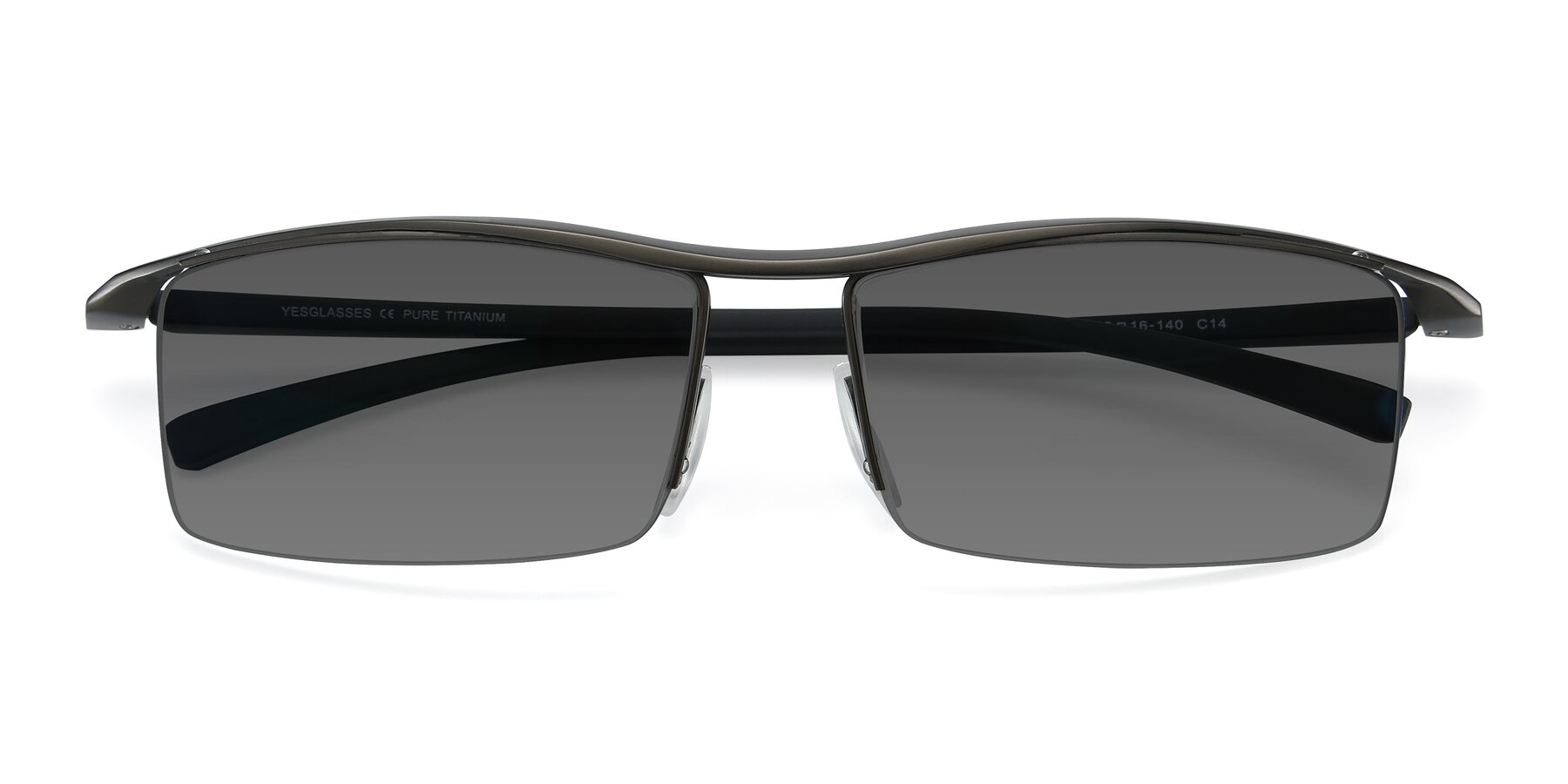 Folded Front of 40001 in Gunmetal with Medium Gray Tinted Lenses