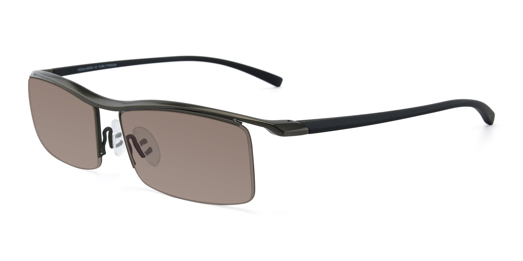Angle of 40001 in Gunmetal with Medium Brown Tinted Lenses
