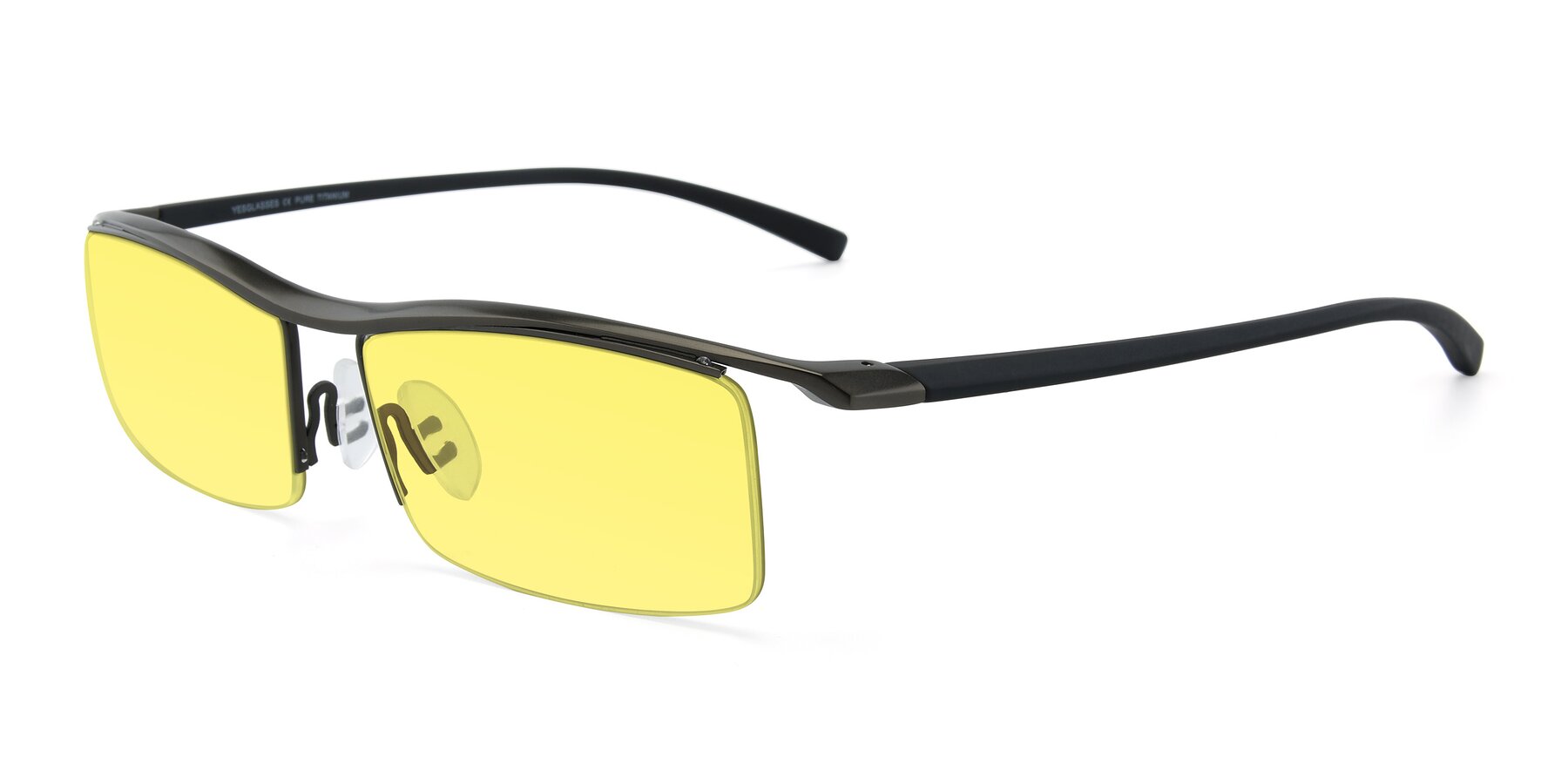 Angle of 40001 in Gunmetal with Medium Yellow Tinted Lenses