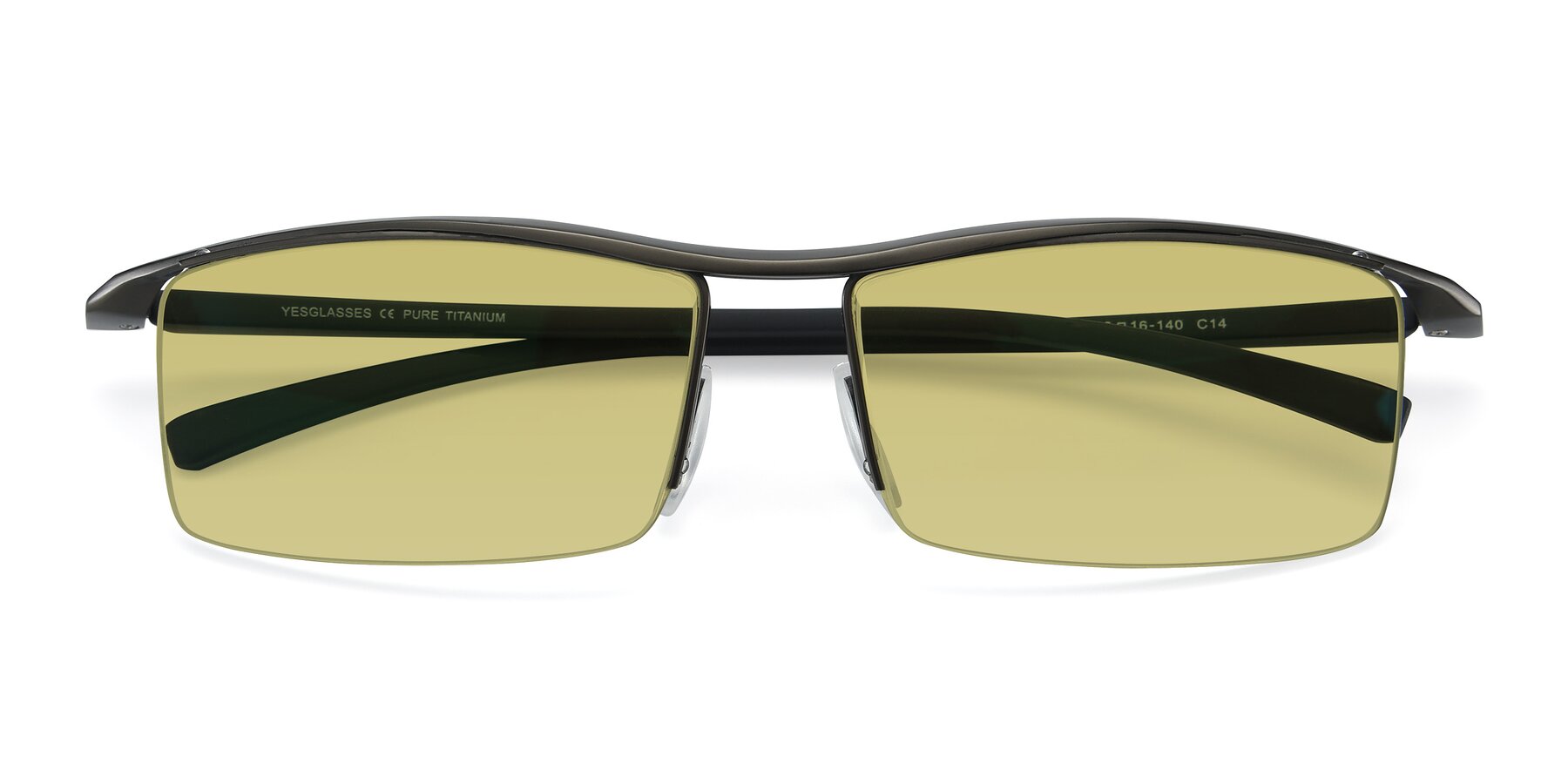 Folded Front of 40001 in Gunmetal with Medium Champagne Tinted Lenses