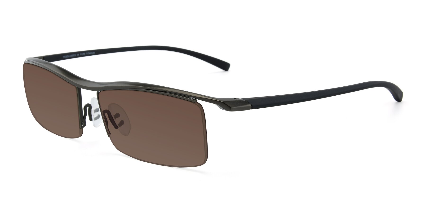 Angle of 40001 in Gunmetal with Brown Tinted Lenses
