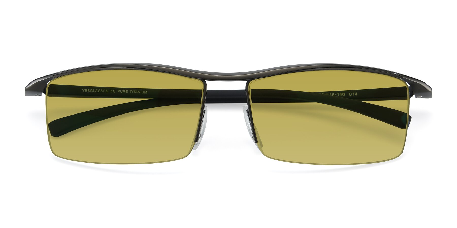 Folded Front of 40001 in Gunmetal with Champagne Tinted Lenses