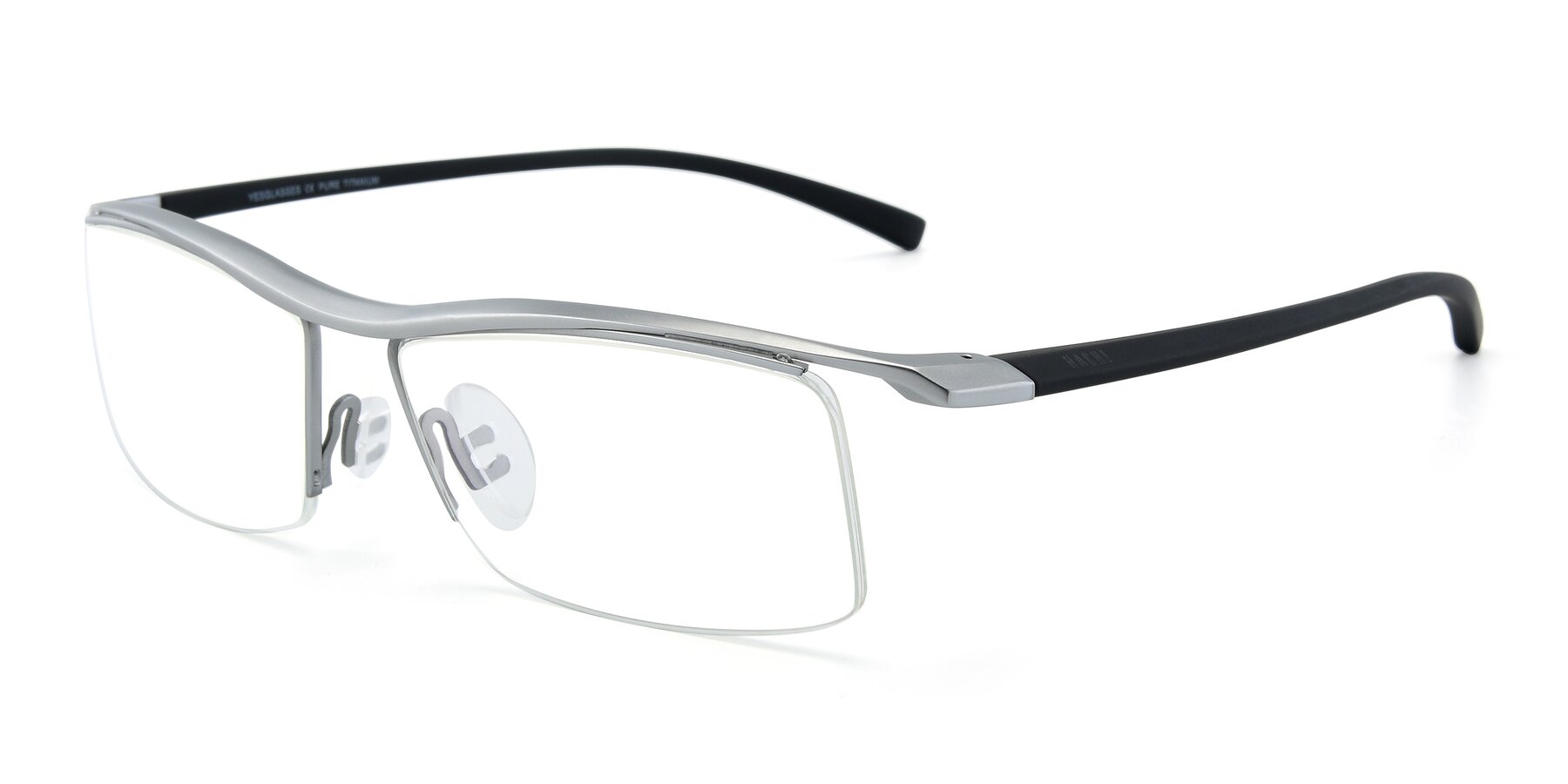Angle of 40001 in Silver with Clear Blue Light Blocking Lenses