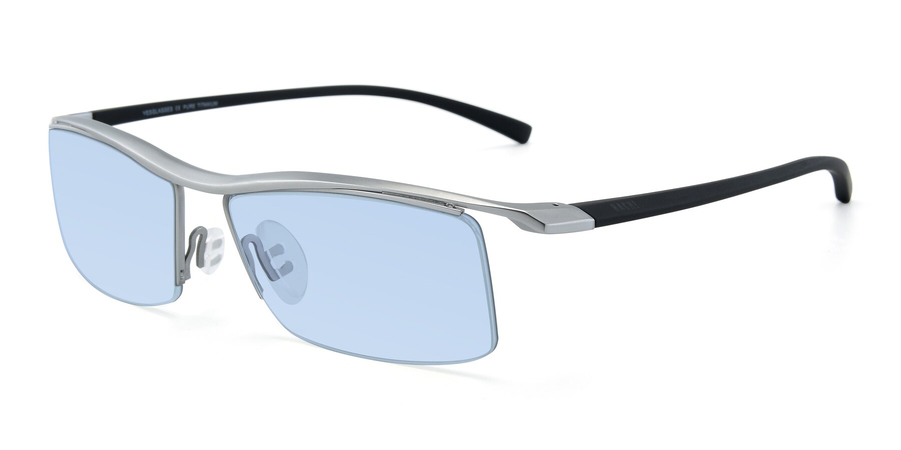 Angle of 40001 in Silver with Light Blue Tinted Lenses