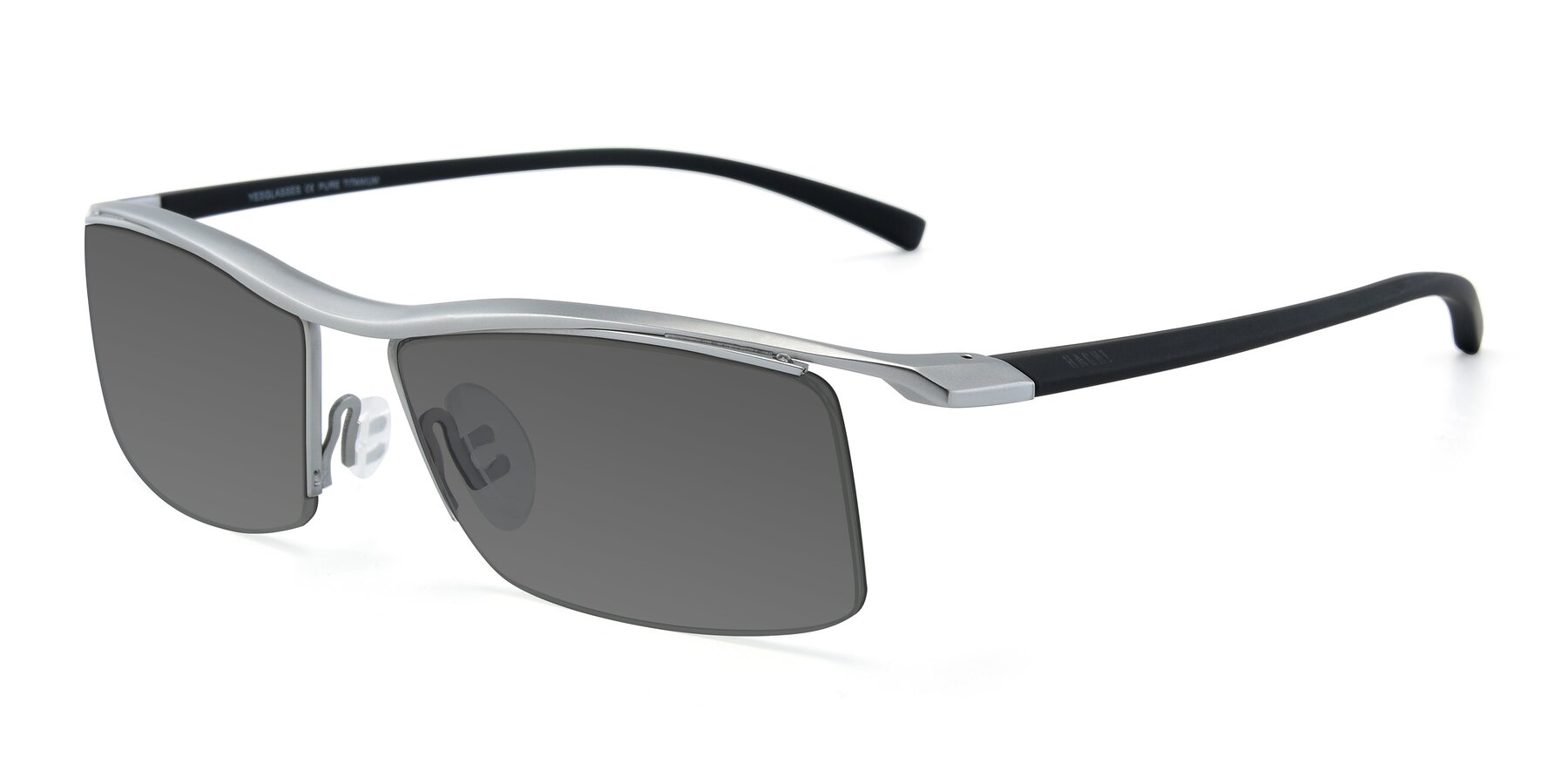 Angle of 40001 in Silver with Medium Gray Tinted Lenses