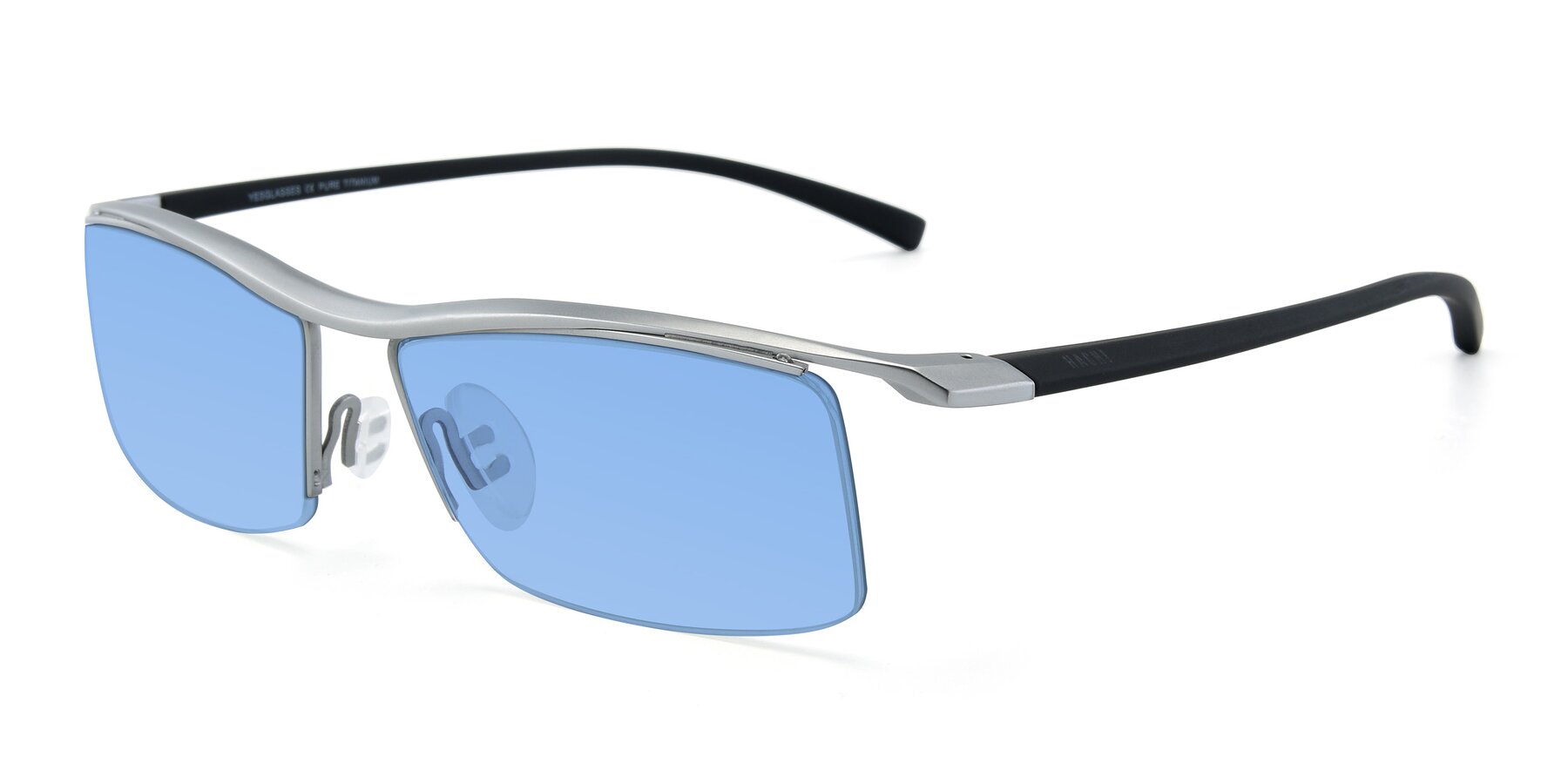 Angle of 40001 in Silver with Medium Blue Tinted Lenses