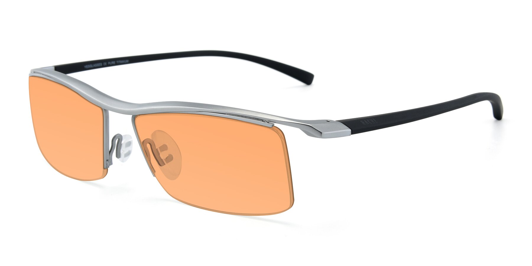 Angle of 40001 in Silver with Medium Orange Tinted Lenses