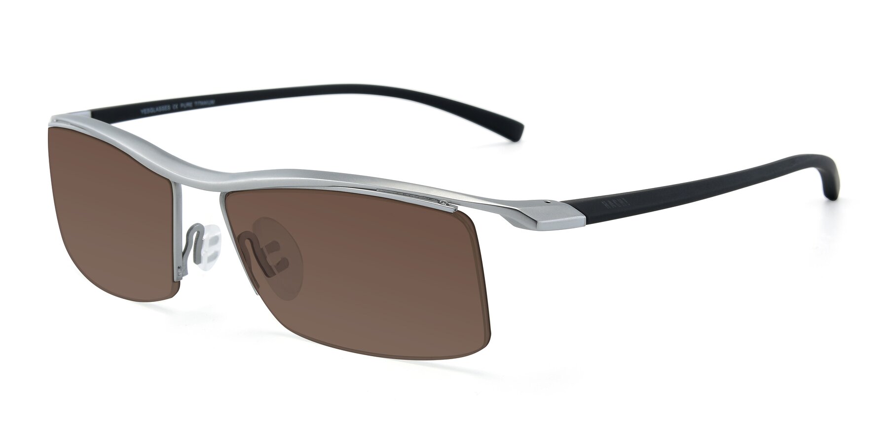 Angle of 40001 in Silver with Brown Tinted Lenses
