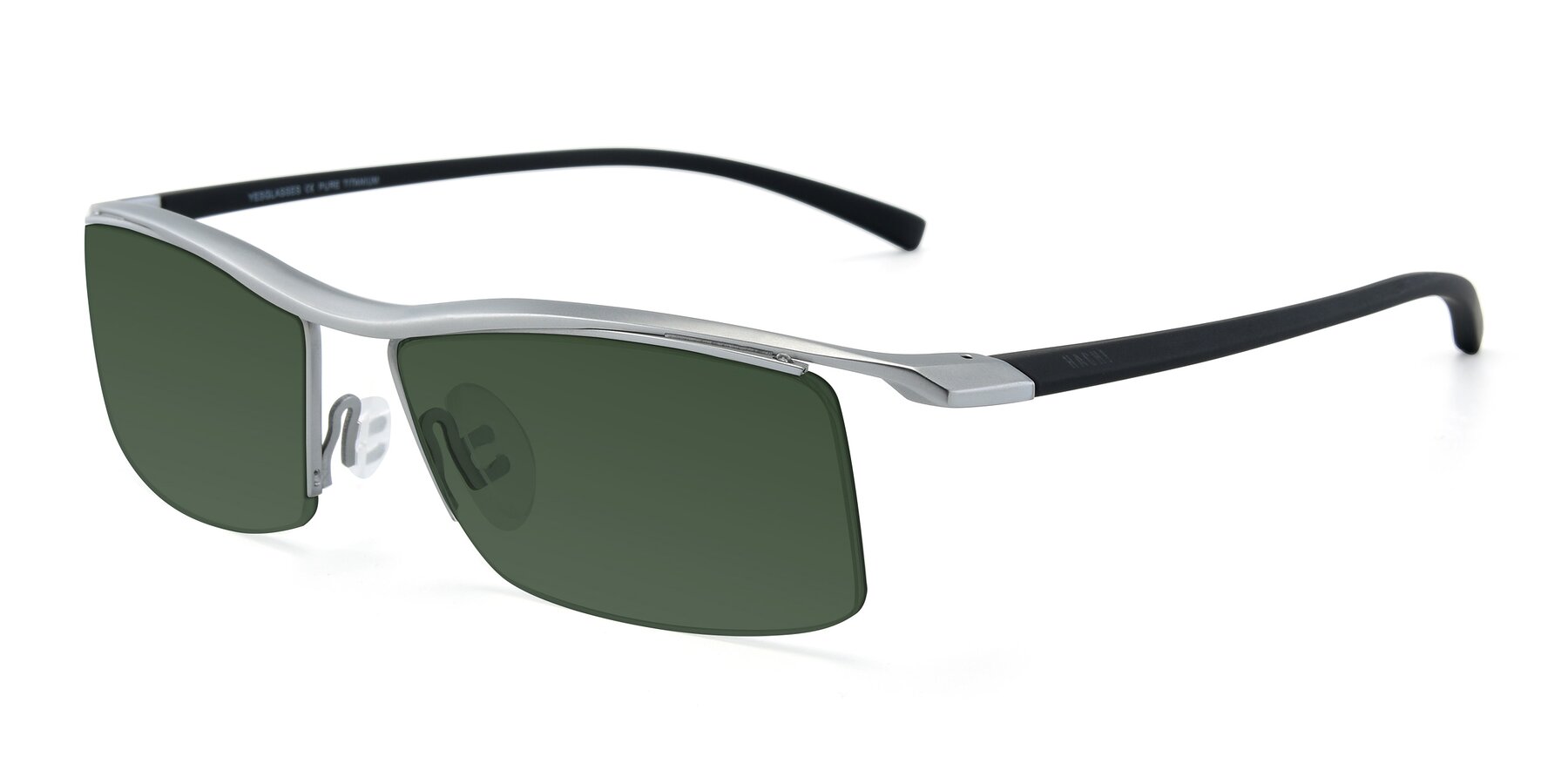 Angle of 40001 in Silver with Green Tinted Lenses