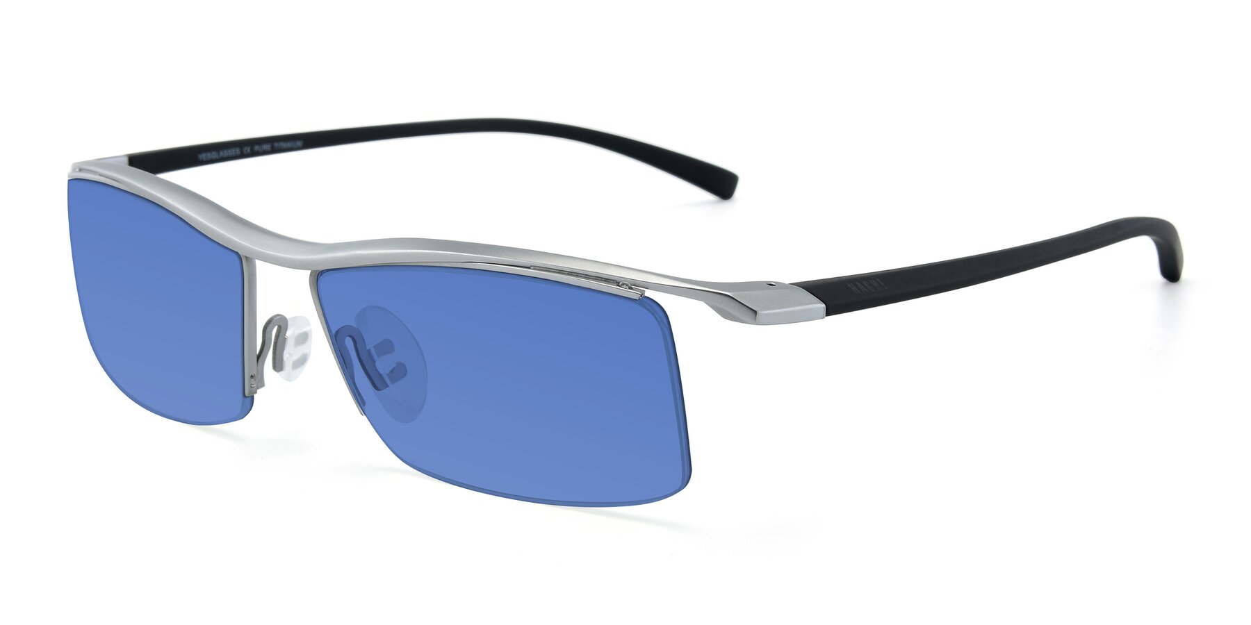 Angle of 40001 in Silver with Blue Tinted Lenses