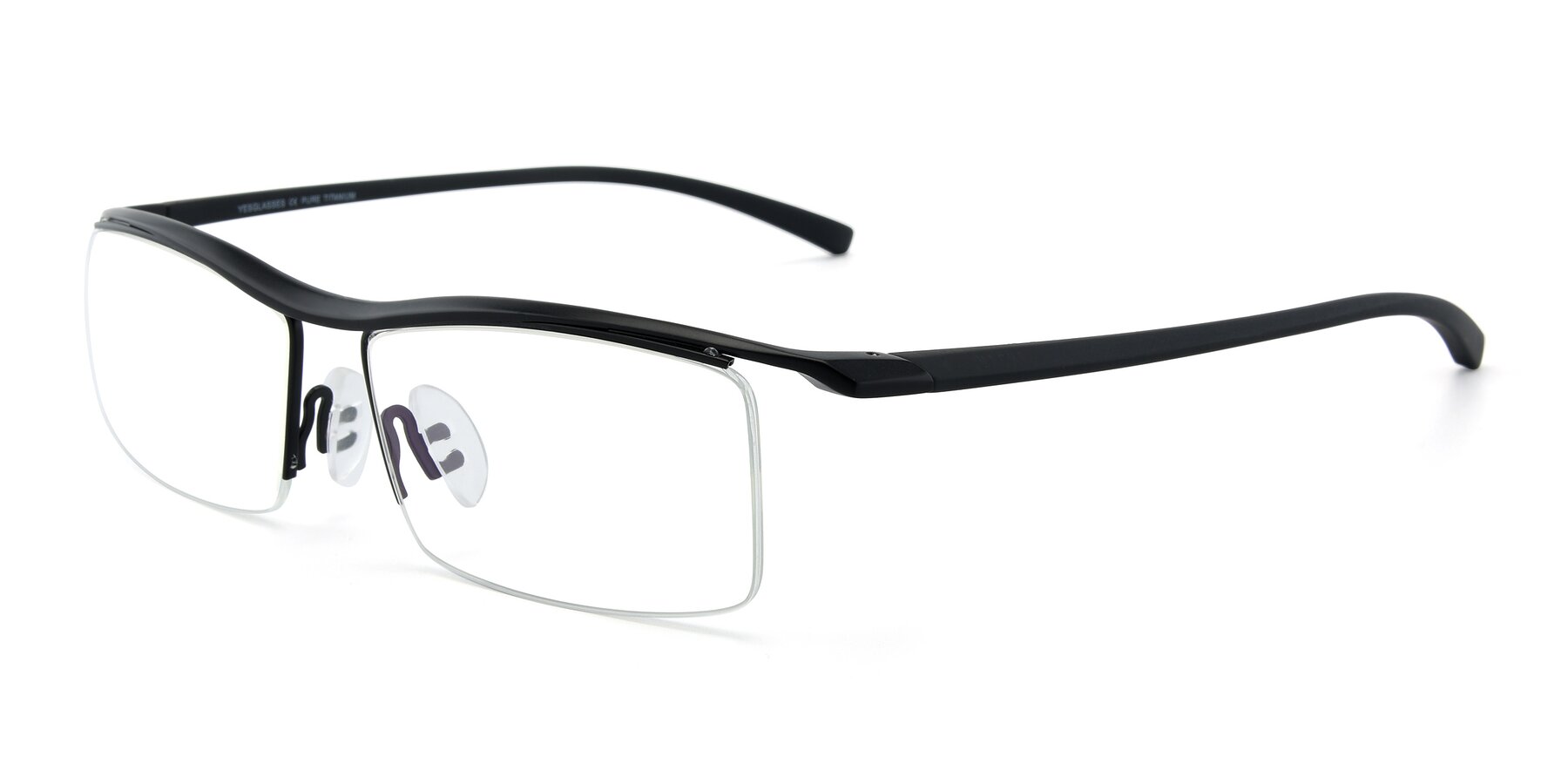 Angle of 40001 in Black with Clear Reading Eyeglass Lenses