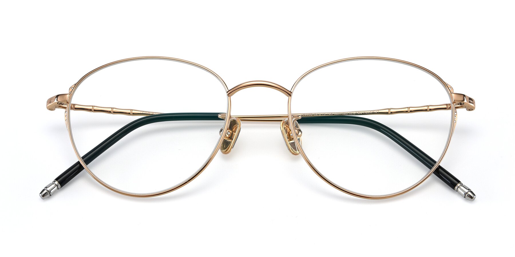 Folded Front of 90056 in Rose Gold with Clear Blue Light Blocking Lenses