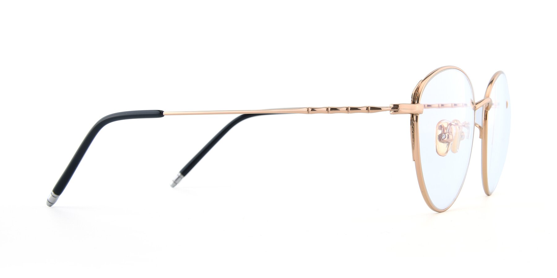 Side of 90056 in Rose Gold with Clear Blue Light Blocking Lenses