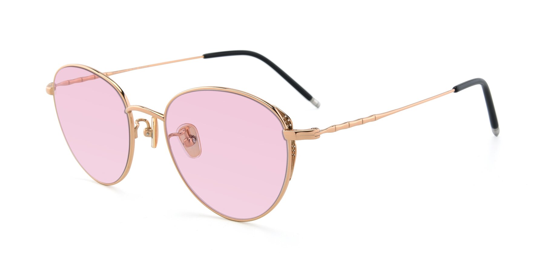 Angle of 90056 in Rose Gold with Light Pink Tinted Lenses