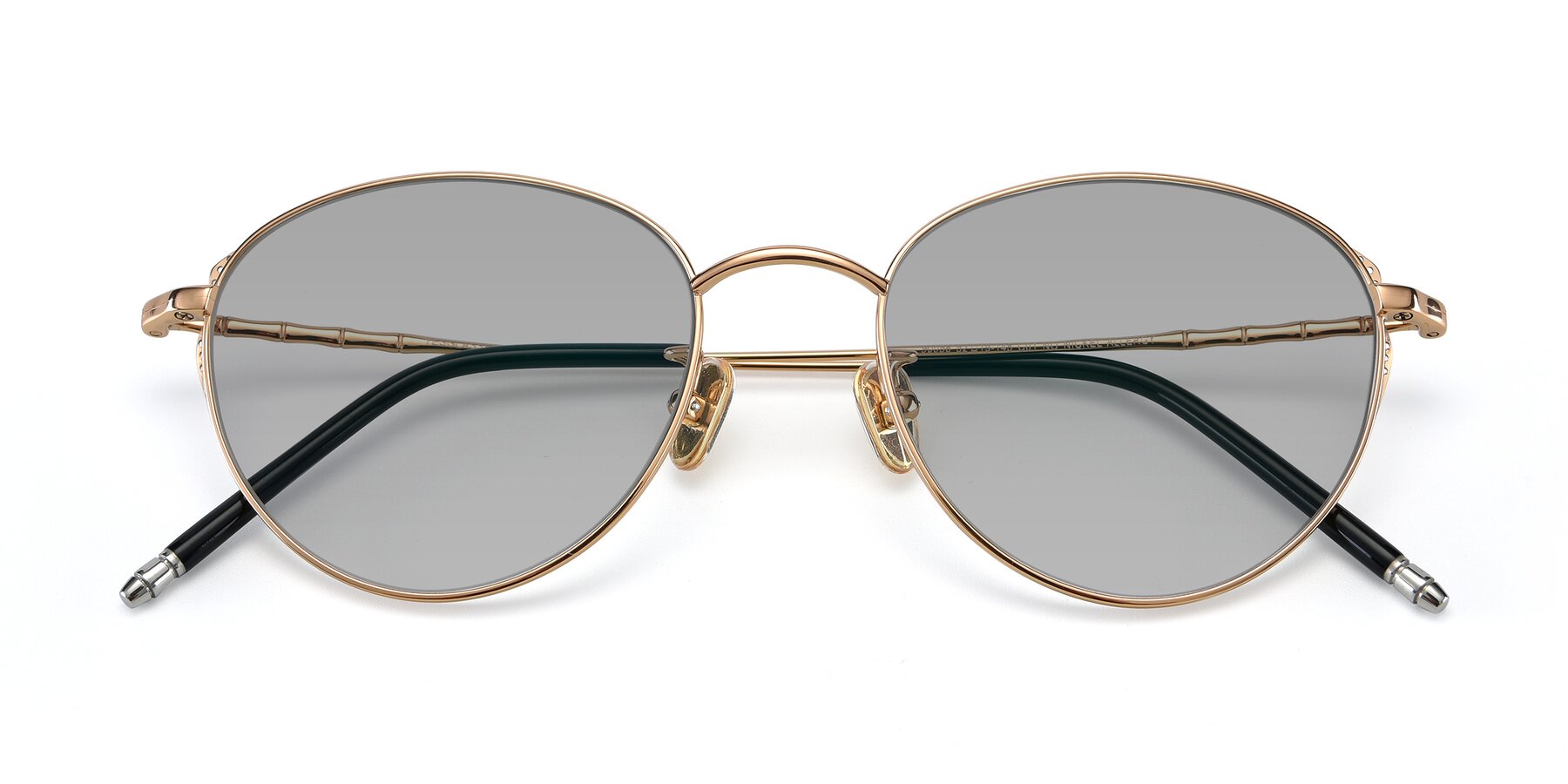 Folded Front of 90056 in Rose Gold with Light Gray Tinted Lenses
