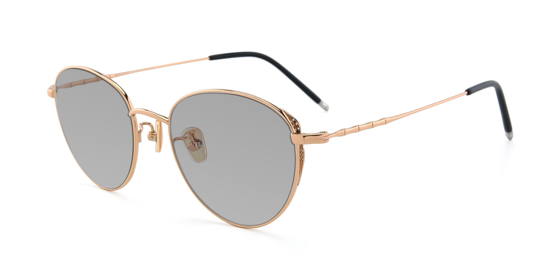Angle of 90056 in Rose Gold with Light Gray Tinted Lenses