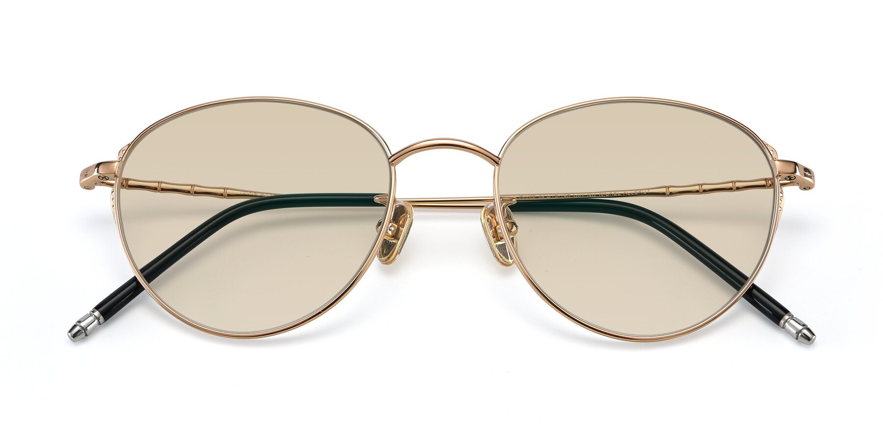 Folded Front of 90056 in Rose Gold with Light Brown Tinted Lenses