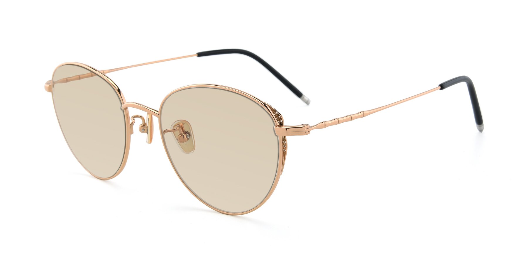 Angle of 90056 in Rose Gold with Light Brown Tinted Lenses