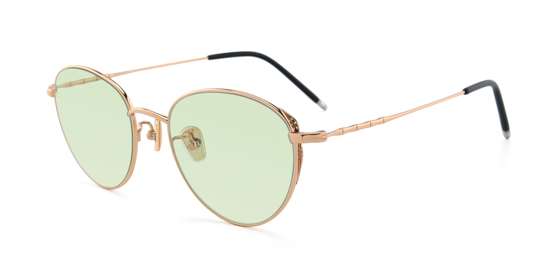 Angle of 90056 in Rose Gold with Light Green Tinted Lenses