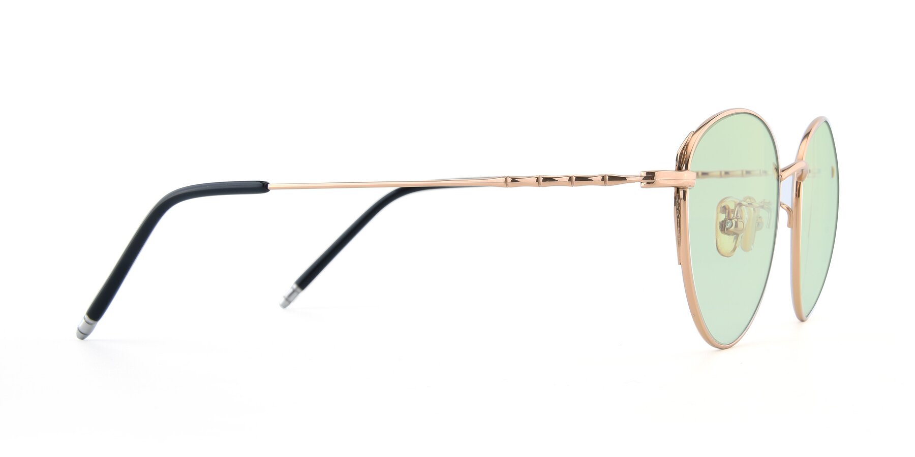 Side of 90056 in Rose Gold with Light Green Tinted Lenses