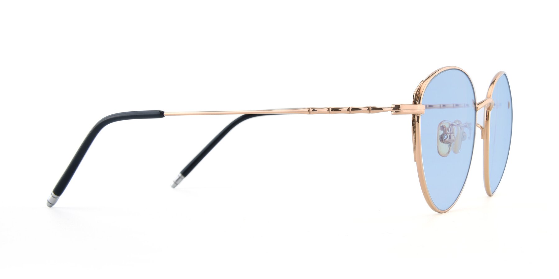 Side of 90056 in Rose Gold with Light Blue Tinted Lenses
