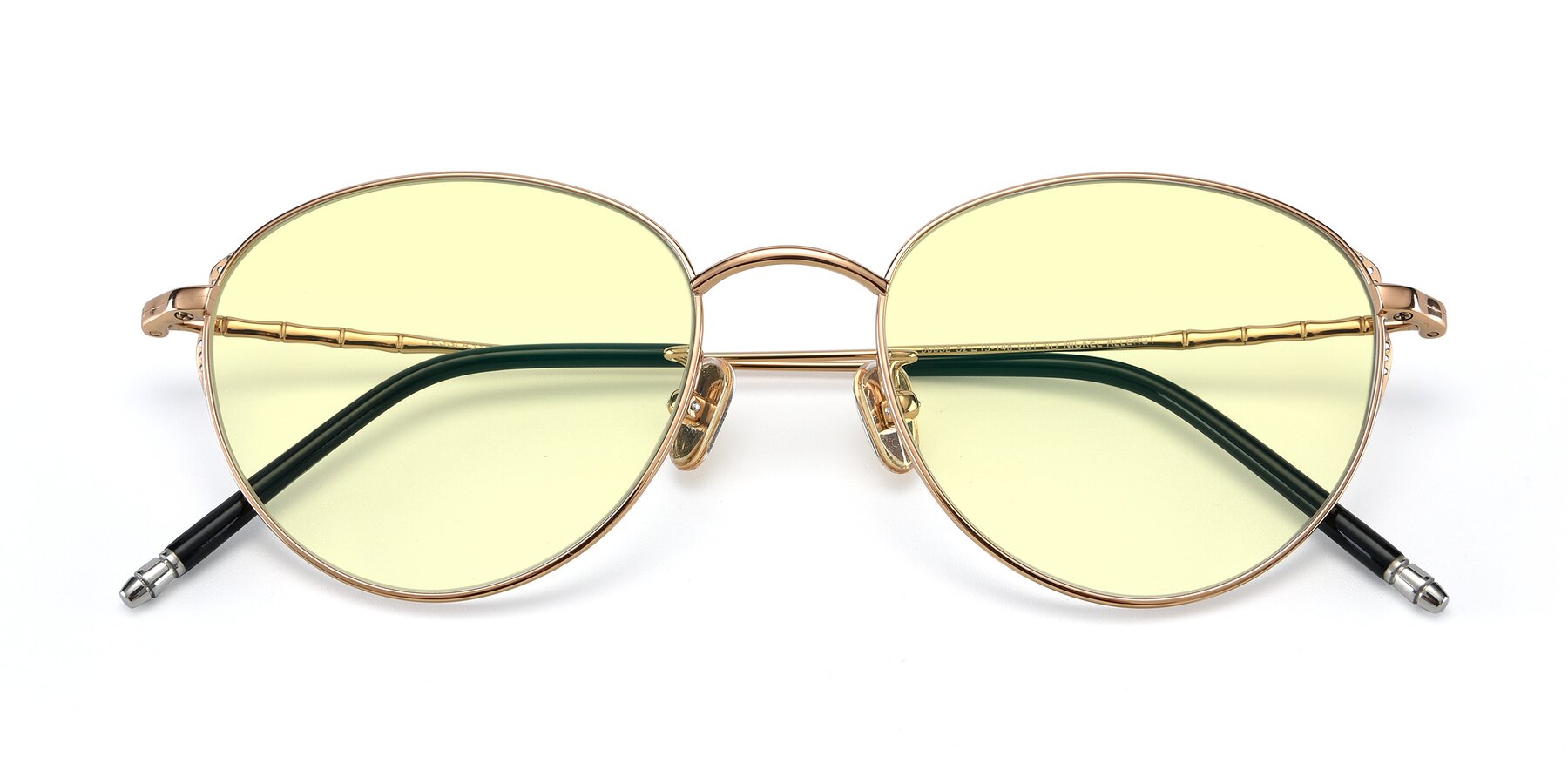 Folded Front of 90056 in Rose Gold with Light Yellow Tinted Lenses