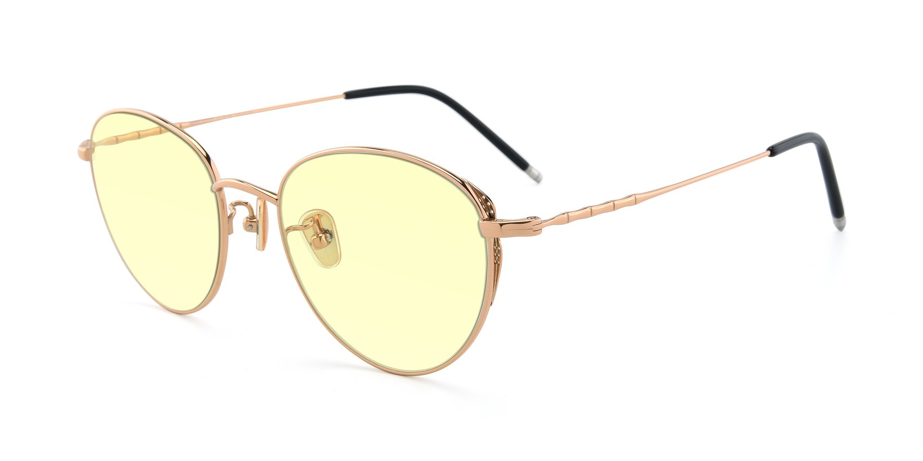 Angle of 90056 in Rose Gold with Light Yellow Tinted Lenses