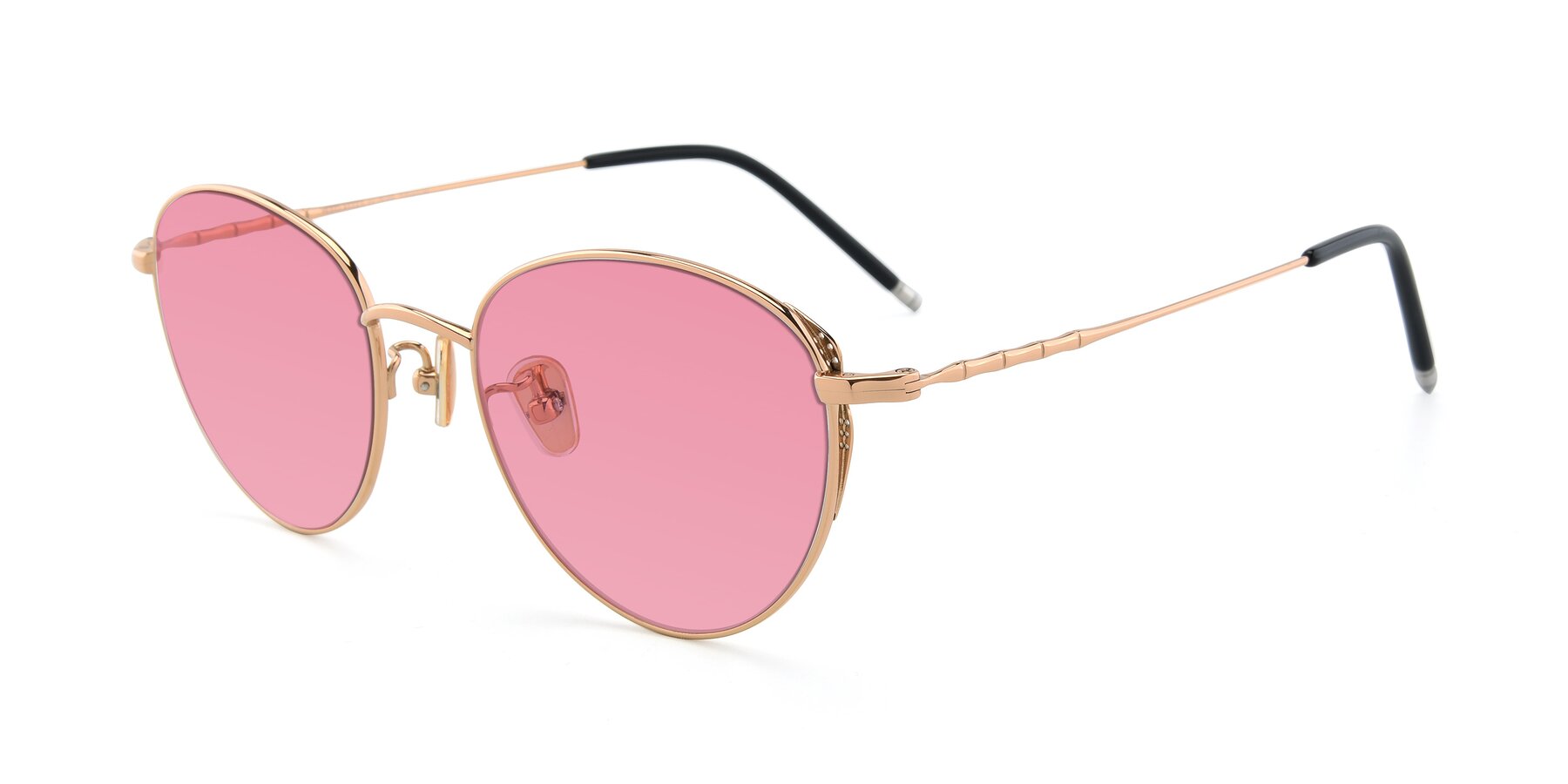 Angle of 90056 in Rose Gold with Pink Tinted Lenses