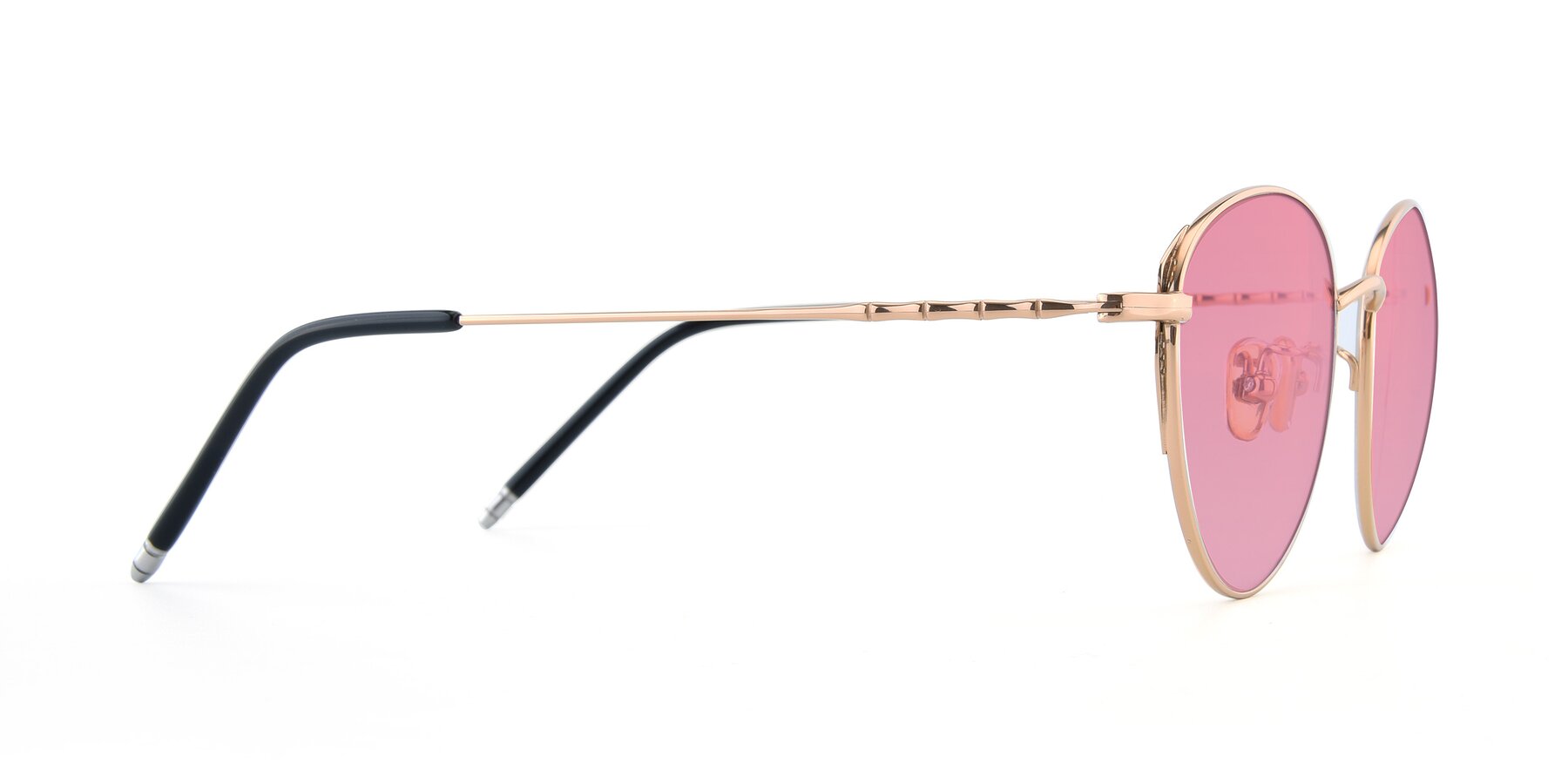 Side of 90056 in Rose Gold with Pink Tinted Lenses