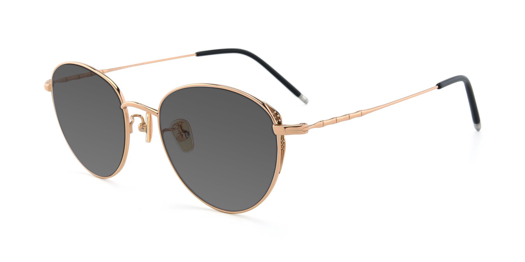 Angle of 90056 in Rose Gold with Medium Gray Tinted Lenses