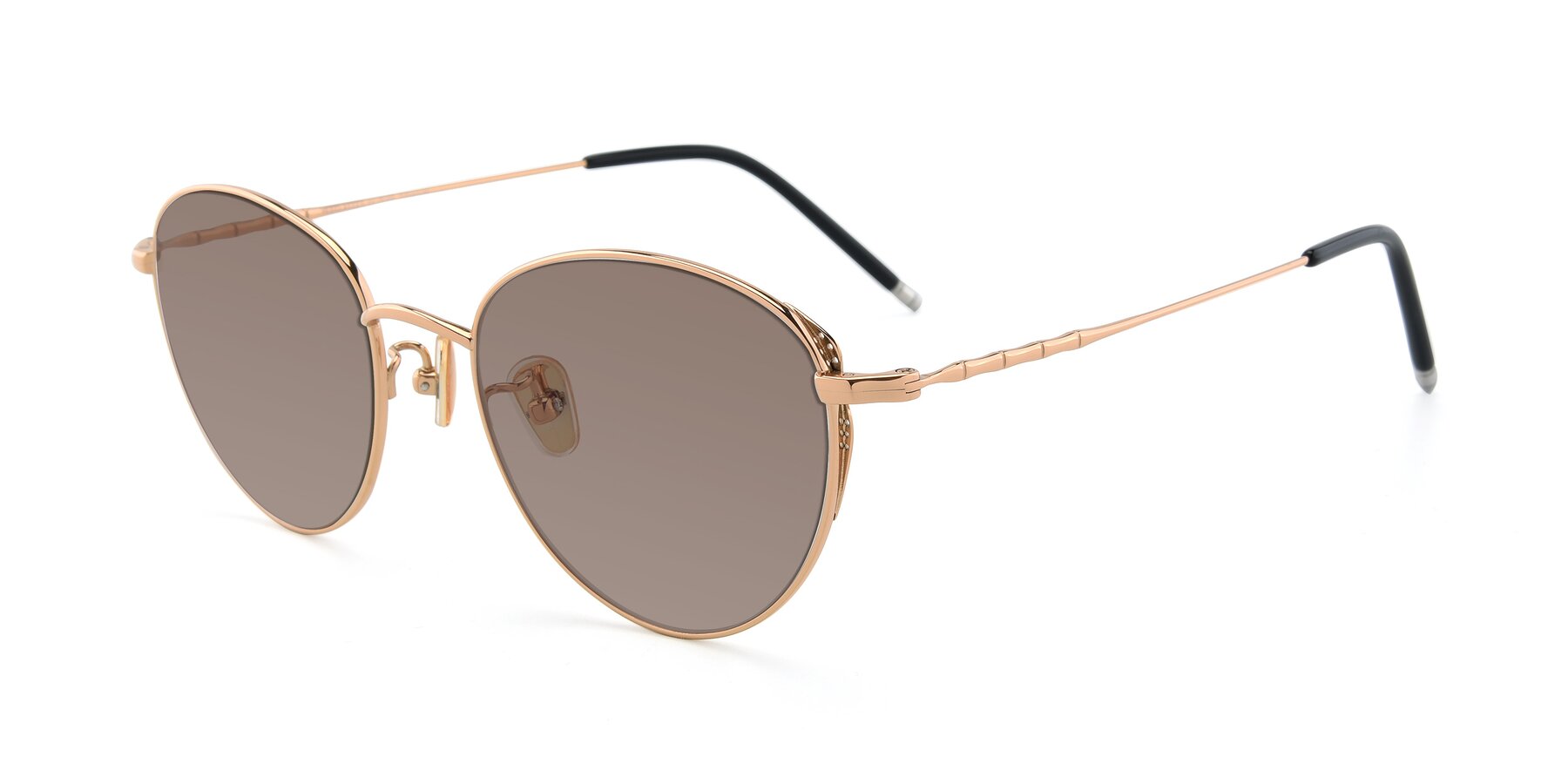 Angle of 90056 in Rose Gold with Medium Brown Tinted Lenses