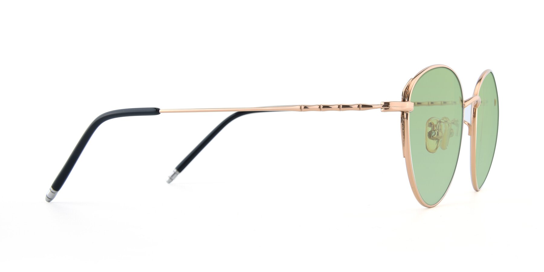 Side of 90056 in Rose Gold with Medium Green Tinted Lenses