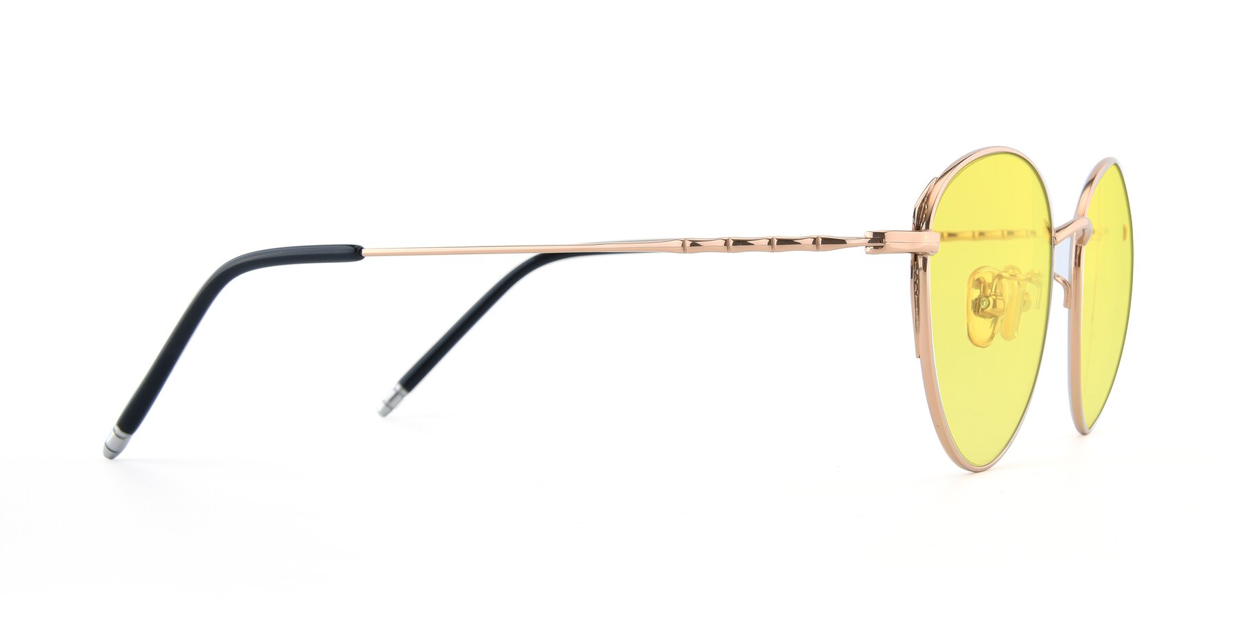 Side of 90056 in Rose Gold with Medium Yellow Tinted Lenses