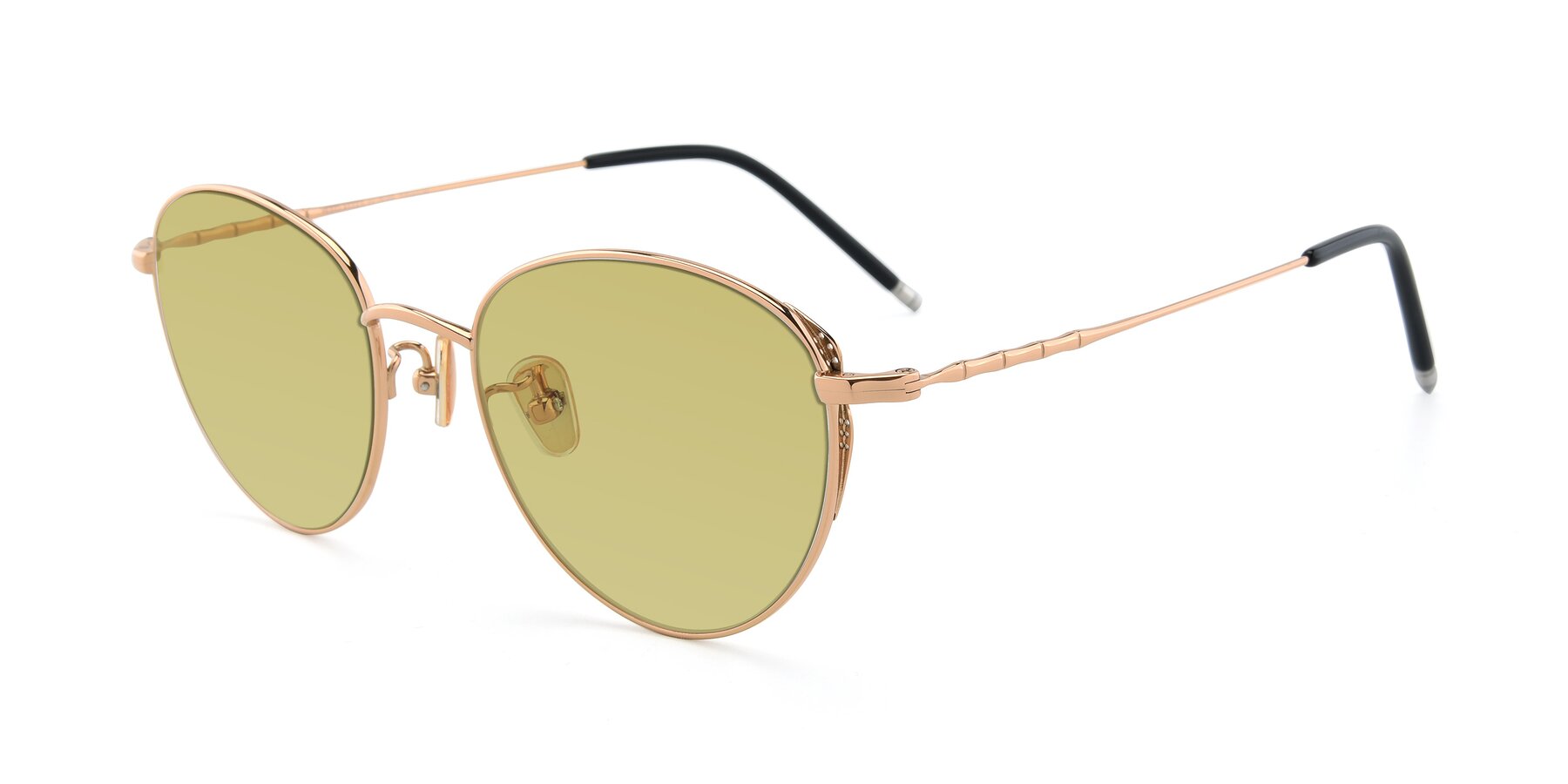 Angle of 90056 in Rose Gold with Medium Champagne Tinted Lenses